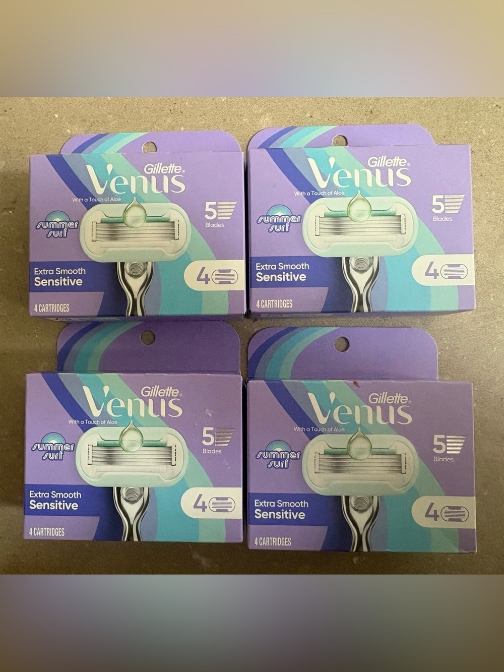 Gillette Venus Women's Sun Surf Razor Blade Refills 4 Boxes of 4 Razor Refills